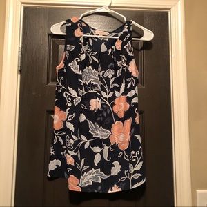LOFT Sleeveless Floral Blouse